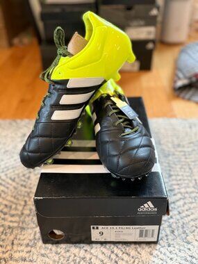 adidas ACE 15.1 FG/AG Leather (Black/Yellow)